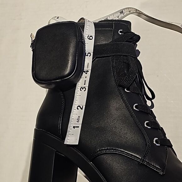 Womens Platform  Ankle Boots with Chunky Block Heels with zip pocket  sz 10 - Picture 11 of 11